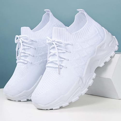 Baskets mode femme plateforme blanches pointure 37 pour marche