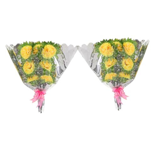 ULTECHNOVO 2 Piezas Ramos de Flores Artificiales para Cementerio Decoración Realista para Tumbas Flores de Seda Amarillas para Ceremonia Qingming y Conmemoración Funeraria