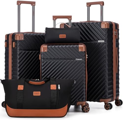 Luggage Sets 5 Piece with TSA Lock Spinner Wheels, Unisex Hard Ca...