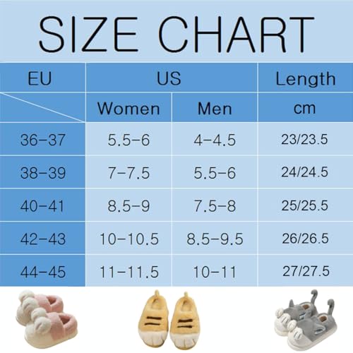 Cat Paw Slippers For Women, Cozy Cute Cartoon Furry Cat Feet Slides, Winter Warm Plush Anti-Slip House Shoes Girls Men2