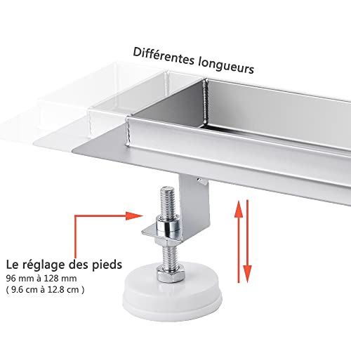 Canaleta de ducha italiana de 70 cm con desagüe rectangular para reformas de pisos 4