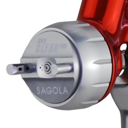 Image of Sagola 4600 Clear Pro Gravity Spray Gun - Professional Clear Coat Automotive Paint Gun, Optional Builtin Digital Pressure Gauge, Lightweight (1.40mm, Digital)