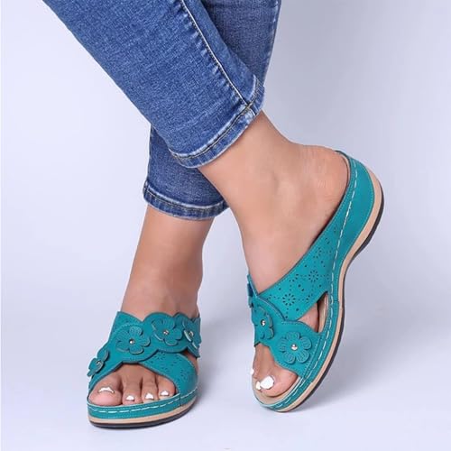 Sandals for Women 2025,Orthopedic Sandals with Arch Support Flip Flops for Women,Summer Casual Comfortable Dressy Walking Slip on Cushion Footbed Platform Wedge Slippers