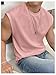 OYOANGLE Men's Letter Textured Sleeveless Muscle Gym T Shirts Crew Neck Tank Tops Workout Athletic Casual Shirts Dusty Pink Small