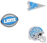 FOCO Detroit Lions Officially Licensed NFL Shoe Decoration Charms – 3 Pack Fan Footwear Accessories