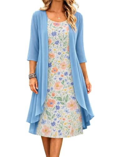 Robe fleurs au genou femme ensemble formel résolvant le choix de tenue