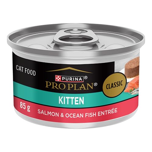 Purina Pro Plan Wet Kitten Food Pate, Salmon and Ocean Fish Entree - (Pack of 24) 3 oz. Pull-Top Cans