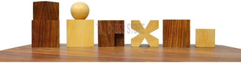 Wooden Chess Set- Reproduced 1923 Josef Hartwig Bauhaus Model Chess Pieces in Golden Rosewood