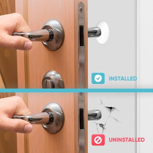 Image of Silicone Clear Rubber Door Bumper Stopers Wall Protectors for Furniture, 6Piece Pack Self Adhesive Door Handle Knob Wall Shield Bumper Guard for Wall - Transparent (6 PCS)