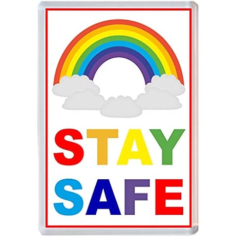 Stay Safe Rainbow Jumbo Fridge Magnet Cover