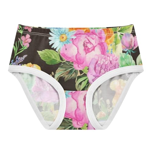 Cartoon Girls Underwear Toddler 2t Cotton Cute Panties Girl Vintage Flowers Colorful Briefs Underpants