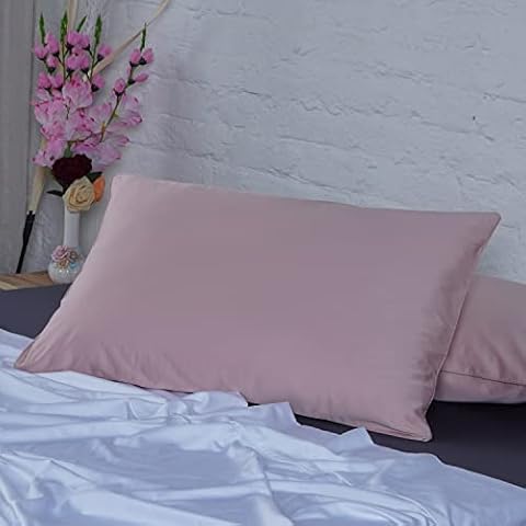 Ackly Bamboo Pillow Cases 2 Pack 50x75cm Size - 400 Thread Count, Soft and Cool Pillowcases 2 pack Hypoallergenic Pillow Covers - Extra Deep Inner Flap and Envelope Closure Pillow cases Blush Cover