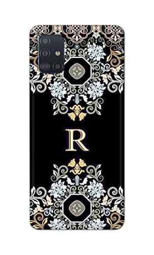 Image of PRINTFIDAA Name II Initial II Letter Floral Pattern Alphabet R Printed Designer Hard Back Case Cover for Samsung Galaxy A71 / Samsung A71S, SM-A715F / DS -(RP) MVN1007