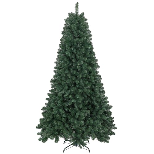 HOMCOM Árbol de Navidad 213 cm Árbol de Navidad Artificial con 1064 Ramas de Alambre de Memoria y Base Plegable Árbol de Navideño para Salón Verde