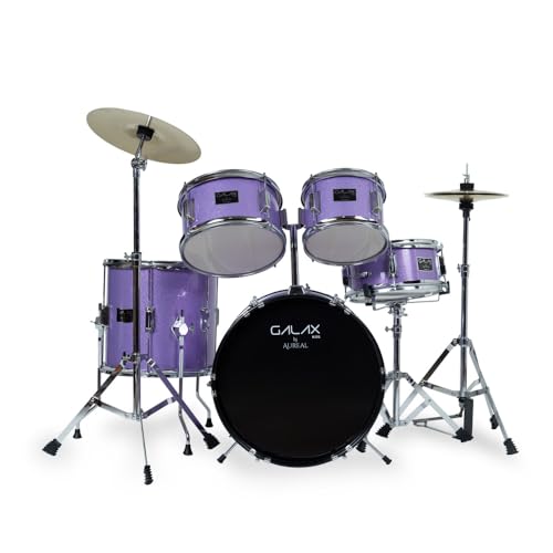 Batería musical para niños Aureal Galax, 4 piezas, color Purpura