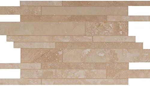Tuscany Ivory Interlocking Pattern 12x18 Honed Travertine Mosaic, 15 SFT/Case (10Pcs)