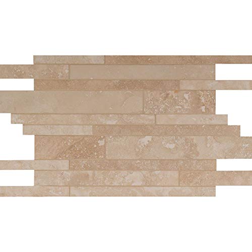 Tuscany Ivory Interlocking Pattern 12X18 Honed Travertine Mosaic, 15 Sft/Case (10Pcs) #TOP1