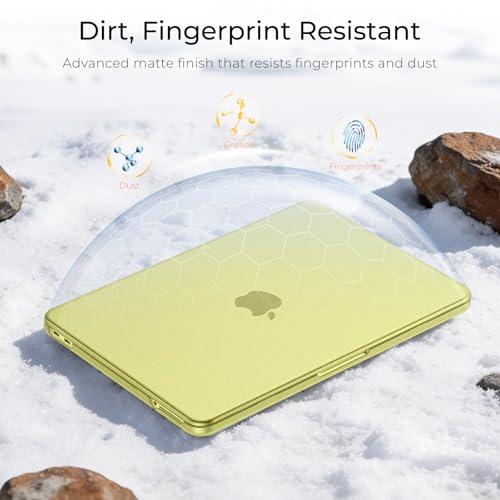 Image of EooCoo Compatible for Apple 2026 MacBook Neo Case 13 inch Laptop A3404 A18 Pro Chip with Liquid Retina Display, 100% Match Official Color, Scratch Resistant, Hard Shell Protective Cover, Frost Citrus
