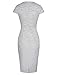 GRACE KARIN Womens Wear to Work Pencil Dress Cap Sleeve Fashion Textured Dress Grey