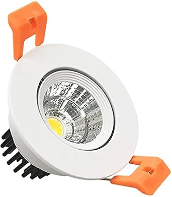 LightingWill 1-Pack 3W CRI80 2inch51mm LED Downlight Dimmable COB Directional Retrofit Kit 220LM Recessed Ceiling Can Light Trim Ultra Warm White 2700K 25W Halogen Bulbs Equivalent