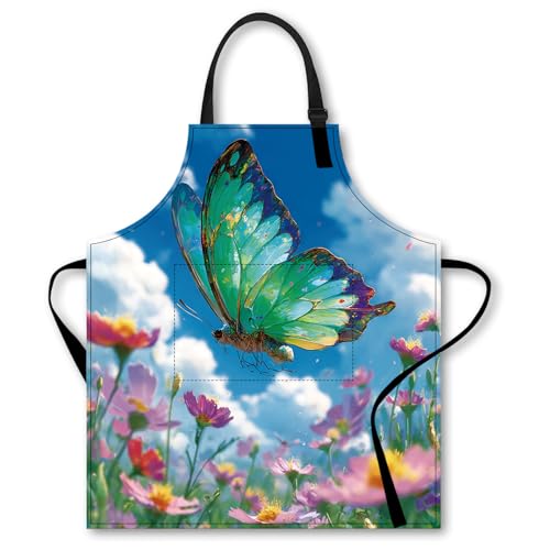 Image of Nuxovilar Decorative Kitchen Apron, 26.77x30.70 Inch Polyester Cooking Wearable Cover