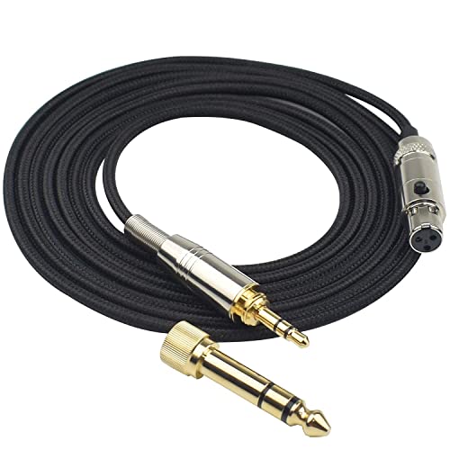 Auhsuxo K240 Replacement Audio Cable Compatible with AKG K240S K240MK II Q701 K702 K712 K275 Headphones, Mini XLR 3-Pin to 3.5mm Cord with 6.35mm Adapter