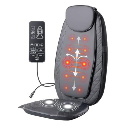 Sweetcrispy Chair Back Massager with Heat, Massage Chair Pad with Deep Kneading Nodes,Shiatsu Back Massager for Office, Home, Portable Folding Cushion Gift