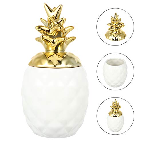 Boîte ananas céramique blanche pour ranger les bijoux perdus sur le bureau - 5