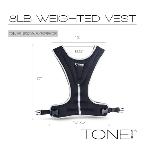 Tone Fitness 8lb Weighted Vest, Black