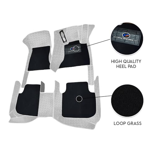 Image of Autofurnish Luxury 9D Car Mat Full Set for Mahindra XUV700 (5 Seater) 2021 || Luxury Leather Dual-Stitch Full Set 9D Car Floor Mat || 100% Waterproof || Color : Ice Grey
