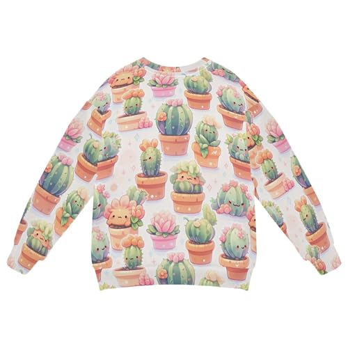 JUNZAN Cute Cactus Tropical Big Girls Hoodie Sweatshirt Fleece Fall Tops Shirts Athletic 4T2