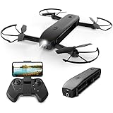 Holy Stone FPV Drone with Camera for Adults 1080P HD, Foldable Pocket Drones with Optical Flow Positioning, Handheld Camera Mode, Power Bank Function, Flashlight Mode, Modular Battery, 8GB Card, HS161