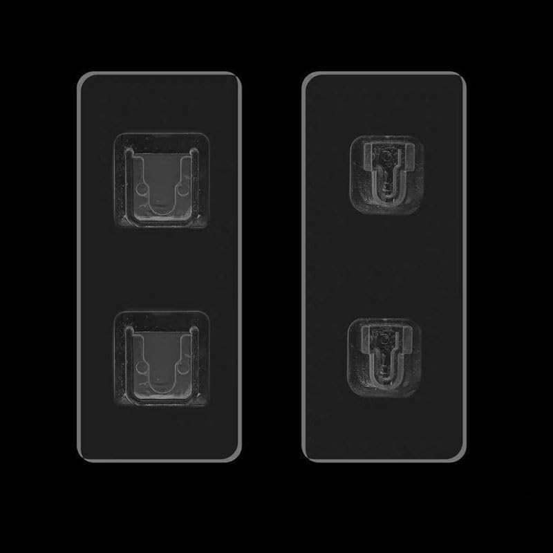 Image of 2 Pack Clear Double-Sided Adhesive Wall Hooks - Mounted Door Hanger Kit - No Drill Sticker Hangers with Suction Cup for Bathroom, Kitchen(Plus+)