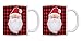 Front Porch Christmas Decorations Red and Black Plaid Background with Santa 2 Pack 11oz Ceramic Coffee Mug Set Plaid Santa