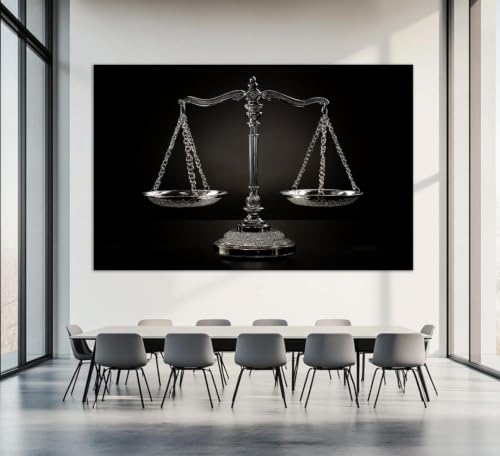 Toile minimaliste Balance de la justice 50x75 cm décor
