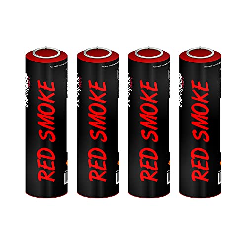 Inevitable Party Pack of 4 Ring Pull Smoke Grenade Effects for Paintball Weddings Photoshoots & Special Effects (Red)