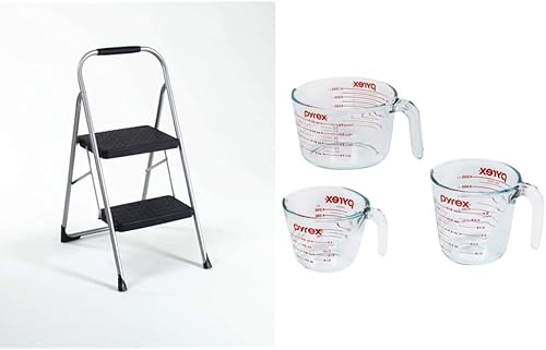 Miniatura 63 de Cosco 11408PBL1E Taburete plegable de tres escalones grandes con empuñadura de goma, platino y OXO Good Grips - Ensaladera grande