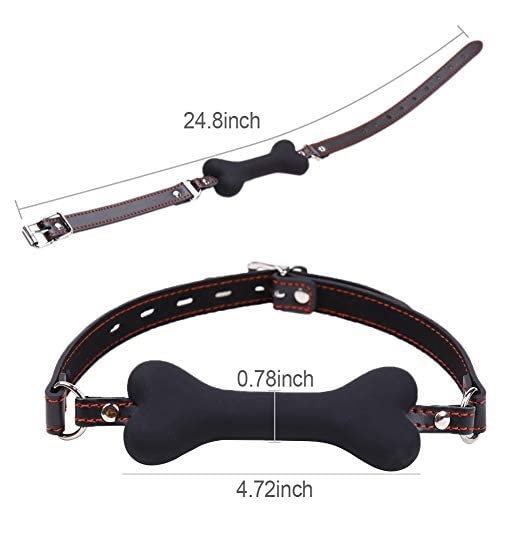 Bite-Down-Dog-Bone-Silicone-Mouth-Gag-Adjustable-Breathable-Sex-Toy-Restraints-Fetish-SM-Canine-BDSM-Black-10-Count