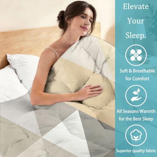 Edredón de verano tamaño Super King geométrico colcha reversible 5