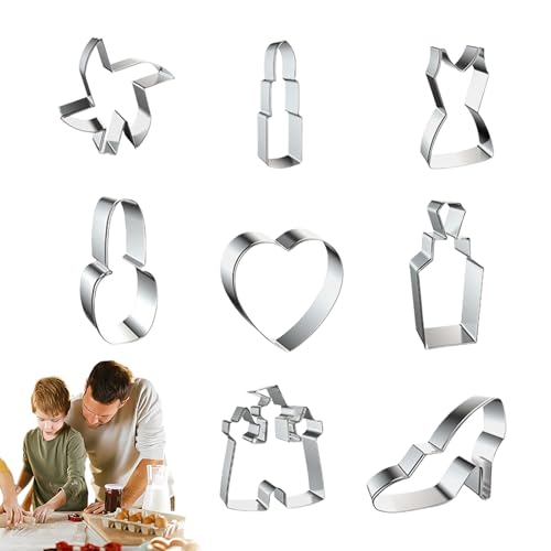 Quorvex Cortador De Galletas De Boda | Juego De Cortapastas,16 Piezas Acero Inoxidable Moldes Decorativos Para Fondant Cumpleaños Bautizo Bodas