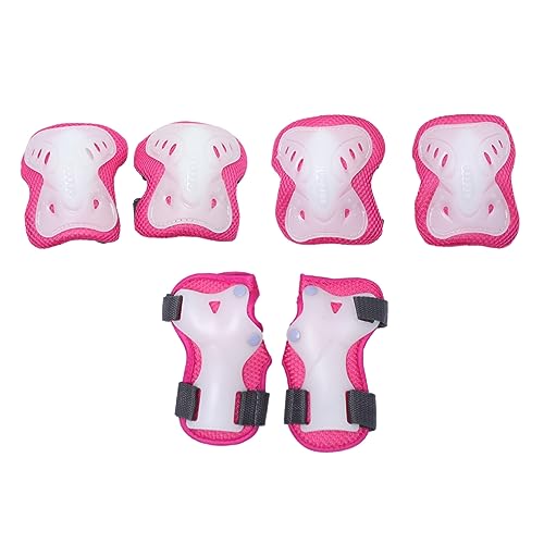 KOMBIUDA Roller Skating Protective Gear Set 6pcs Kit Wrist Guards Elbow Pads Knee Pads Sliding Plate Protectors for Girls Boys