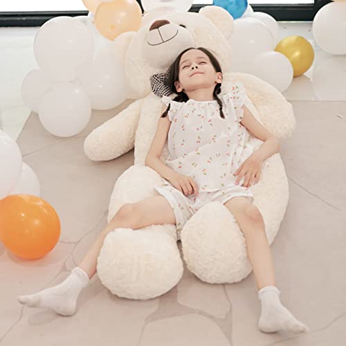 Poutmac 55 Inch Giant Teddy Bear Stuffed Animal White Big Plush Teddy Bear Valentine's Gift For Girlfriend Soft Stuffed Bear Animals For Christmas,Birthday,Mother's Day #TOP1