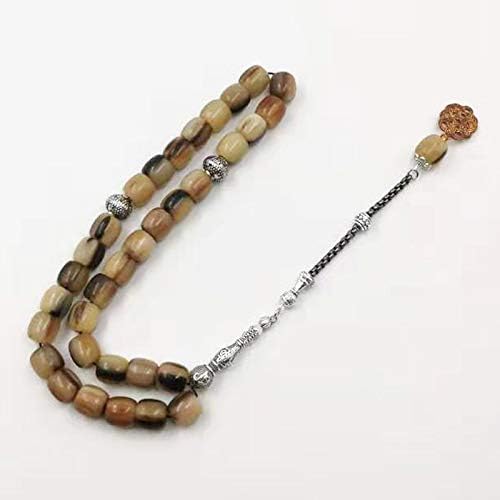 Tasbih Natural Horns 33beads Bracelet Muslim Fashion Product Misbaha Islamic Rosary Bead (12mm x 33beads)