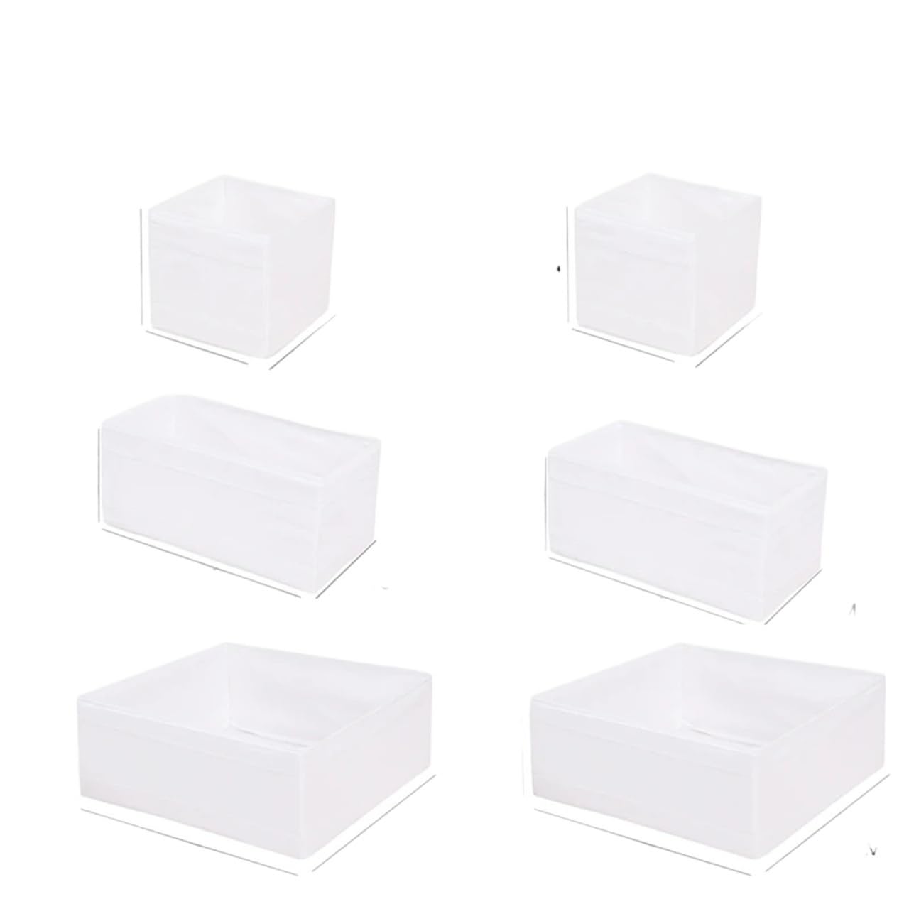 Conjunto de organizadores cajones tela Oxford, organizador almacenamiento ropa interior(6PCS White Set)