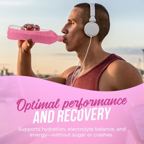 JUNP Sugar Free Electrolytes Powder Packets for Water Instant Hydration Packets, Salt & Potassium Zero Calorie No Carbs No Sugar Electrolyte Drink Mix Sticks, Keto Friendly Strawberry Margarita, 20ct - 4
