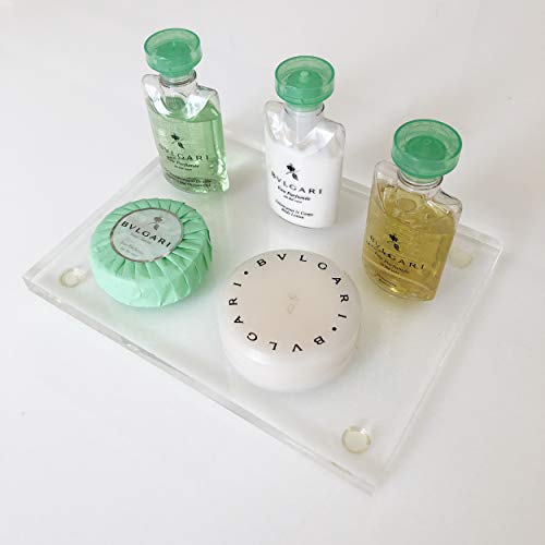 Duas Bandejas Acrílica Cristal Transparente Retangular