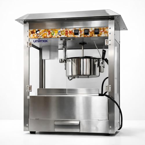 Image of Universal Machinery Popcorn Maker Machine for Commercial & Home | Heavy Duty Stainless Steel Popcorn Popper | Fast Heating, Large Capacity | Ideal for Parties, Events, Movie Nights & Snack Bars