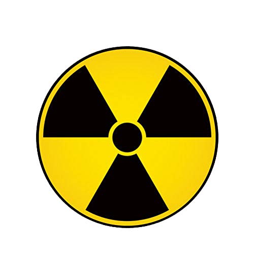 Imán vinilo redondo de advertencia nuclear 5" miniatura 1