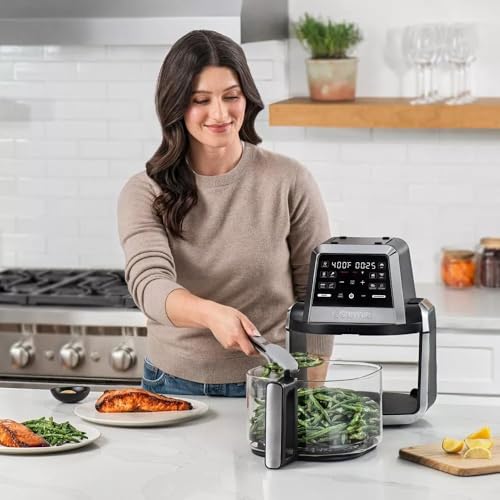 Gourmias 7 Qt Foldable Digital Air Fryer – 10 Presets, Guided Cooking, XL Capacity, Touch Controls, Nonstick Basket, Oil-Free Frying, Black - Image 5