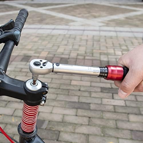FOURROBBER Torque Wrench Set 1/4-inch Drive Click Dual-Direction Adjustable 90-Tooth Torque Wrench 5-30Nm,Accuracy ± 3%